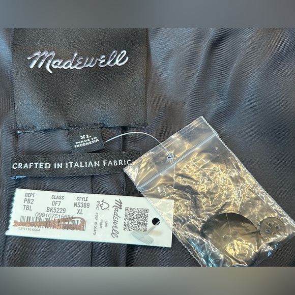 NWT Madewell Black Double-Breasted Trench Coat, Sizes S & XL - Picture 13 of 15